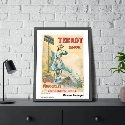 Cycles Motocycles (ca 1902)  by Nicolas Tamagno / Affiche Encadrée Série Vintage Ads Collection