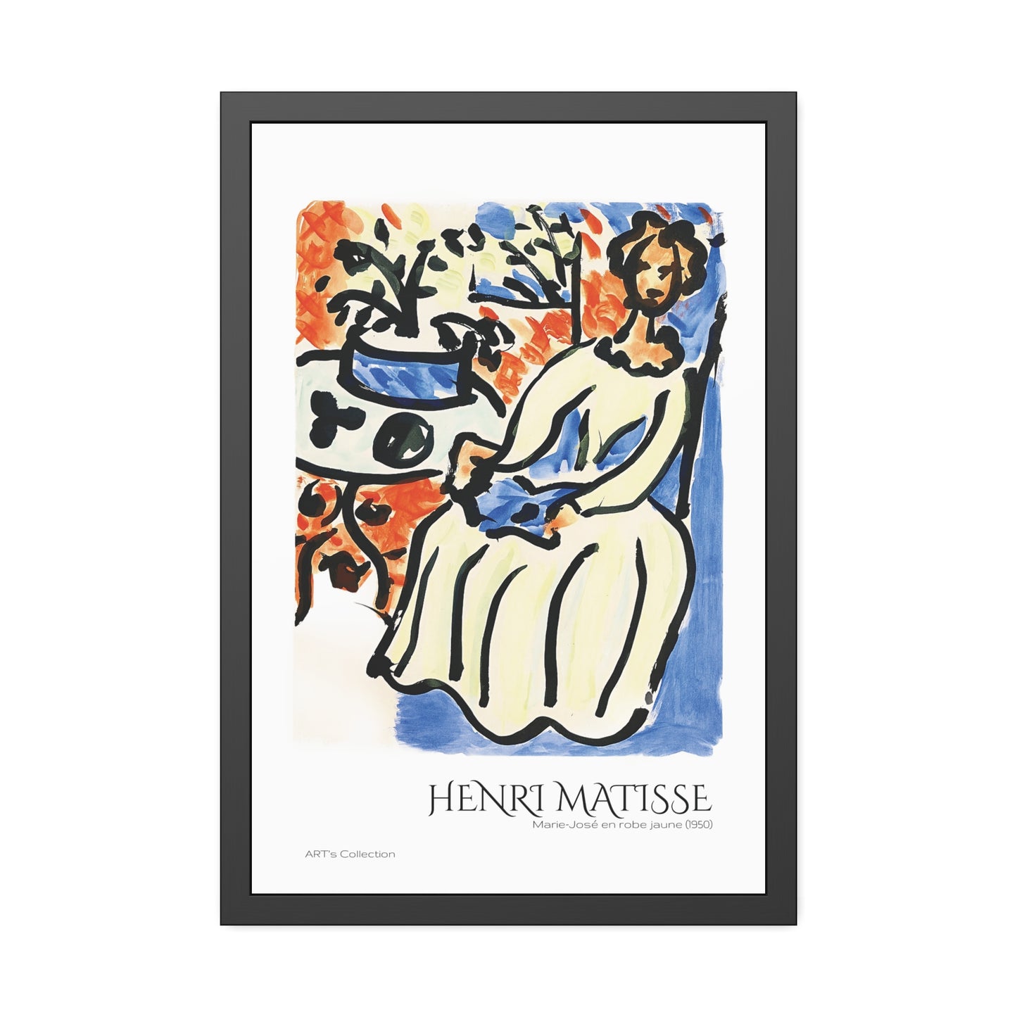 Marie-José en robe jaune (1950) by Henri Matisse  / Affiche Encadrée série ART's Collection