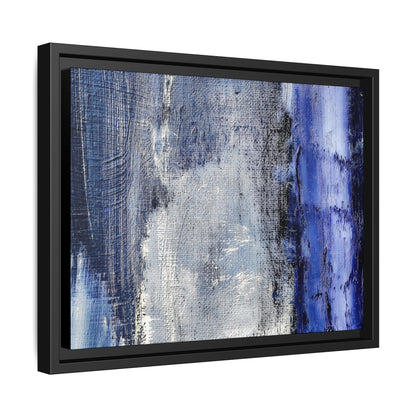 Tableau Beaux Arts Anthracite & Bleu Contrasté "Série Sign Collections" / Toile encadrée sur caisse américaine