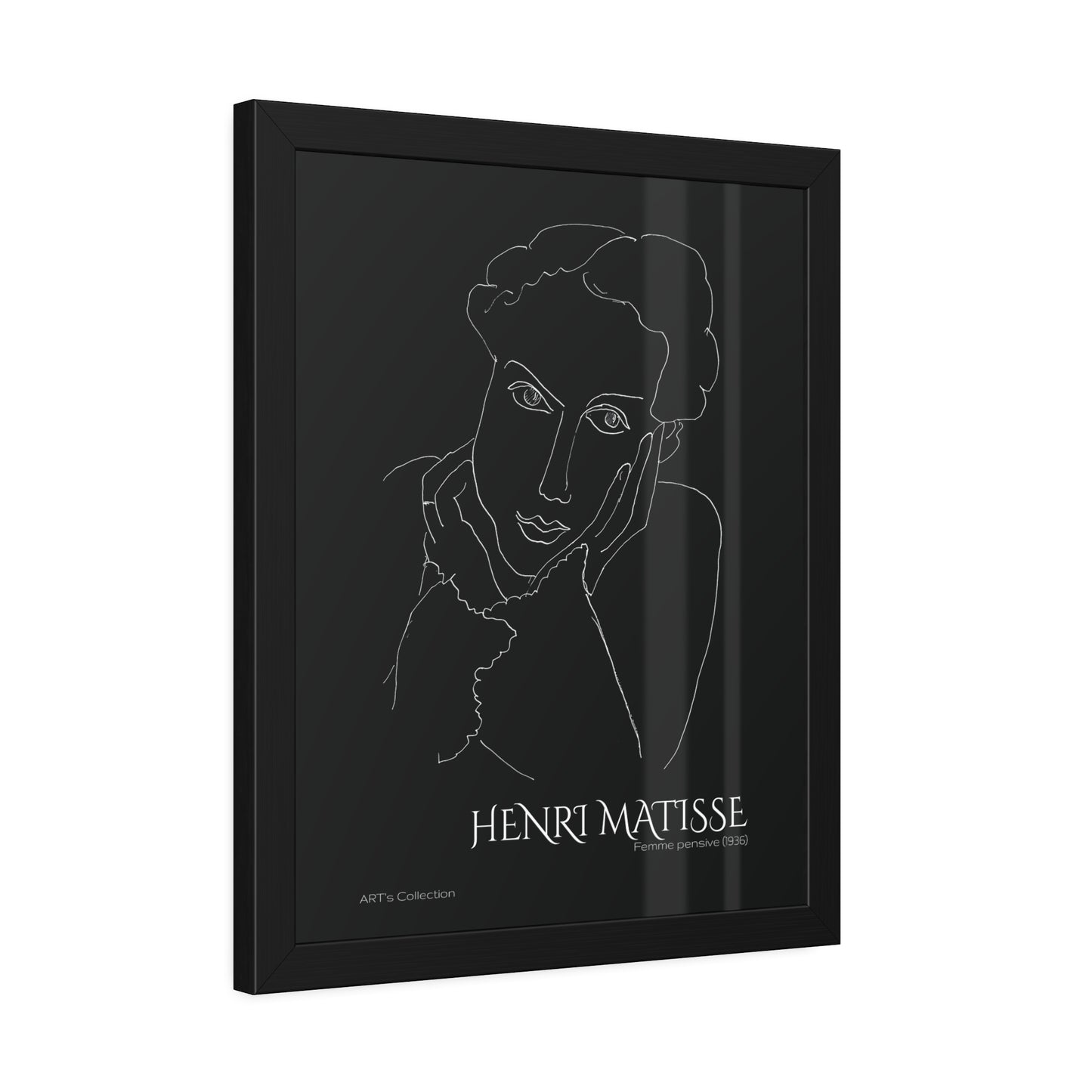 Femme pensive (1936) black édition by Henri Matisse / Affiche Encadrée série ART's Collection