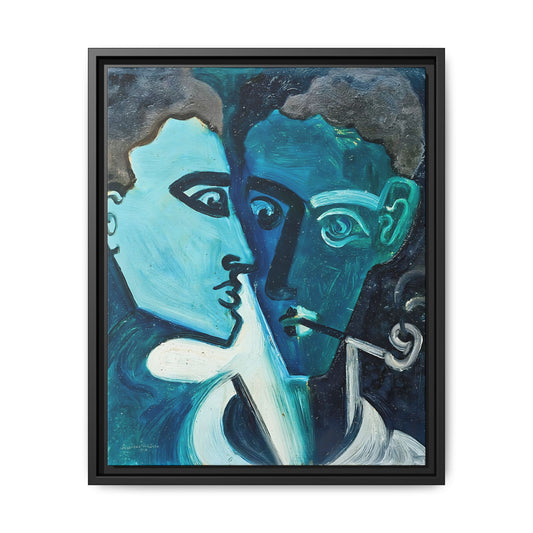 Doppelportrait (1928) by Andreas Walser / Toile encadrée sur caisse américaine