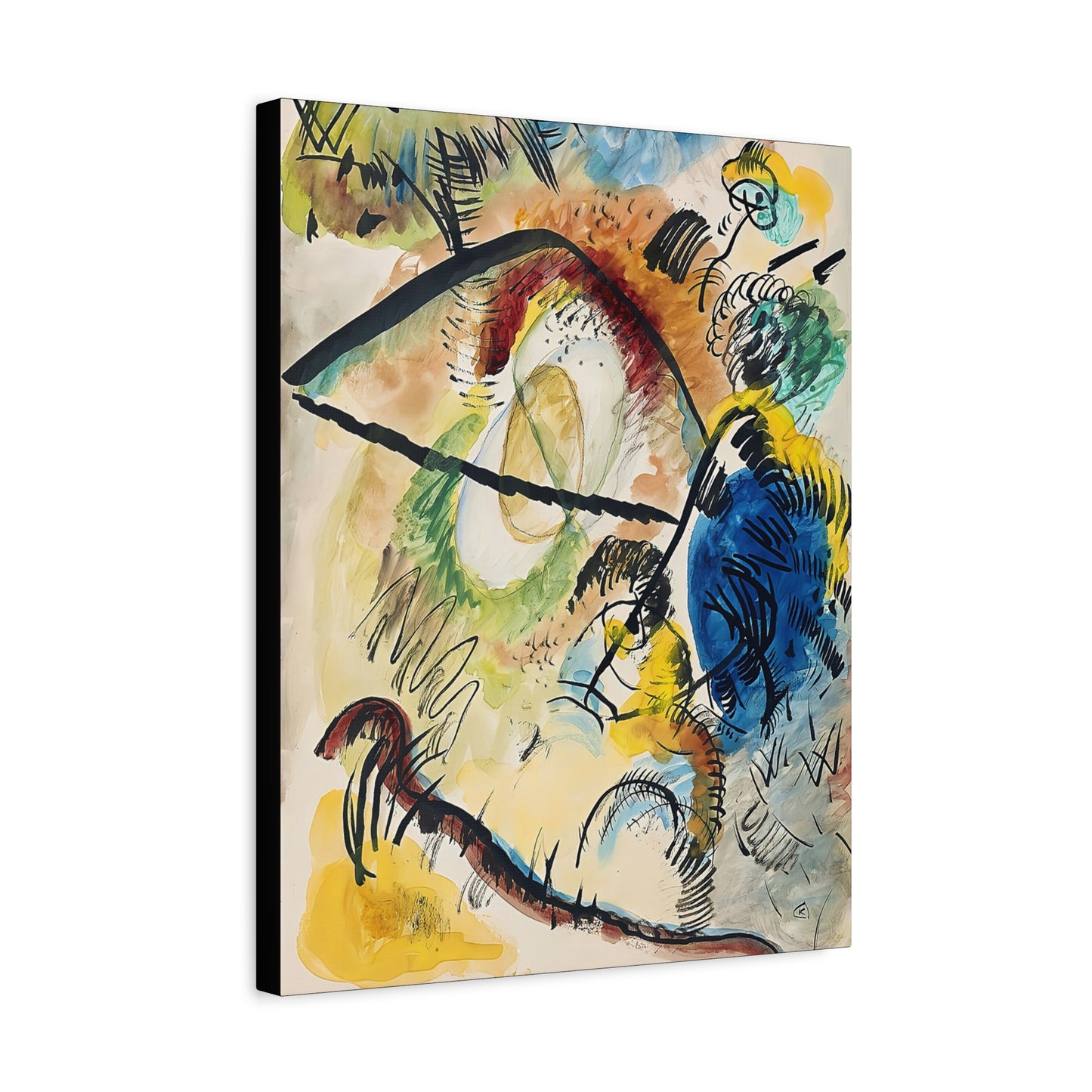 Watercolor IX - with black lines (1913) by Wassily Kandinsky / Reproduction Fine Art sur Toile / Epaisseur 3,2cm - 1'25 po