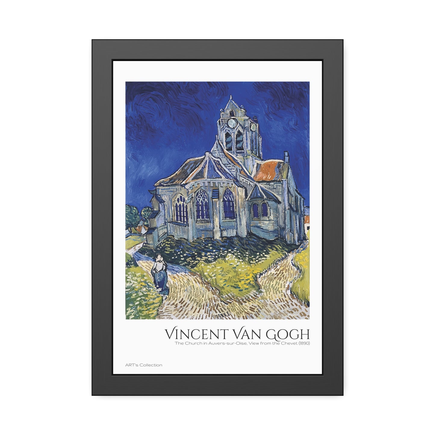 The Church in Auvers-sur-Oise, View from the Chevet (1890)  by Vincent Van Gogh / Affiche Encadrée série ART's Collection