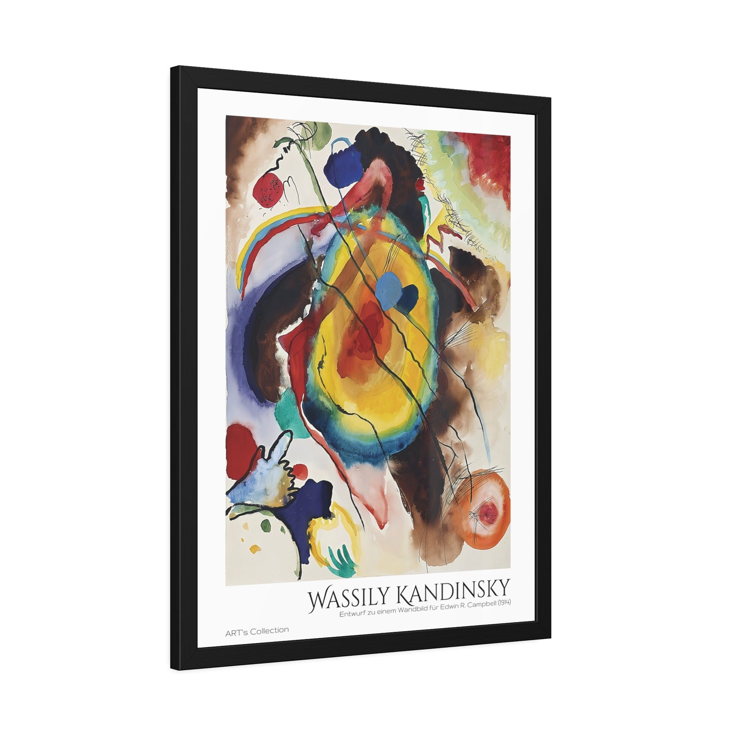 Entwurf zu einem Wandbild für Edwin R. Campbell (1914) by Wassily Kandinsky / Affiche Encadrée série ART's Collection