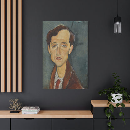 Portrait of Frans Hellens (1919)  by Amedeo Modigliani / Reproduction Fine Art sur Toile / Flanc Large Epaisseur 3.2 cm - 1.25 inch