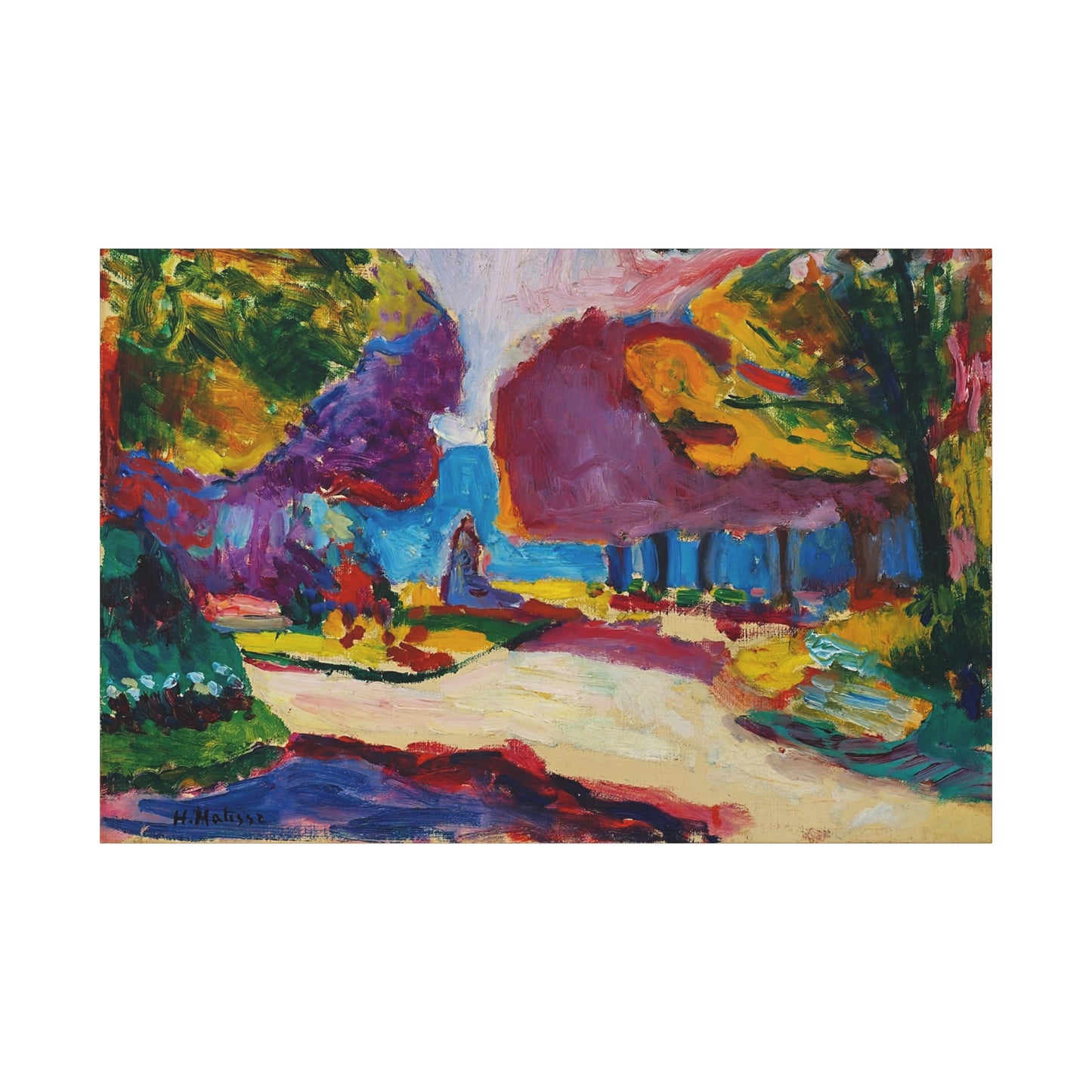 Jardin du Luxembourg, Paris (1902) by Henri Matisse / Reproduction Fine Art sur Toile / Flanc Large Epaisseur 3.2 cm - 1.25 inch