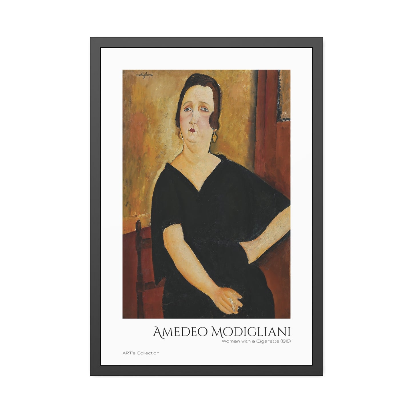Woman with a Cigarette (1918) by Amedeo Modigliani  / Affiche Encadrée série ART's Collection
