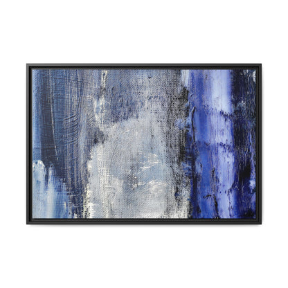 Tableau Beaux Arts Anthracite & Bleu Contrasté "Série Sign Collections" / Toile encadrée sur caisse américaine