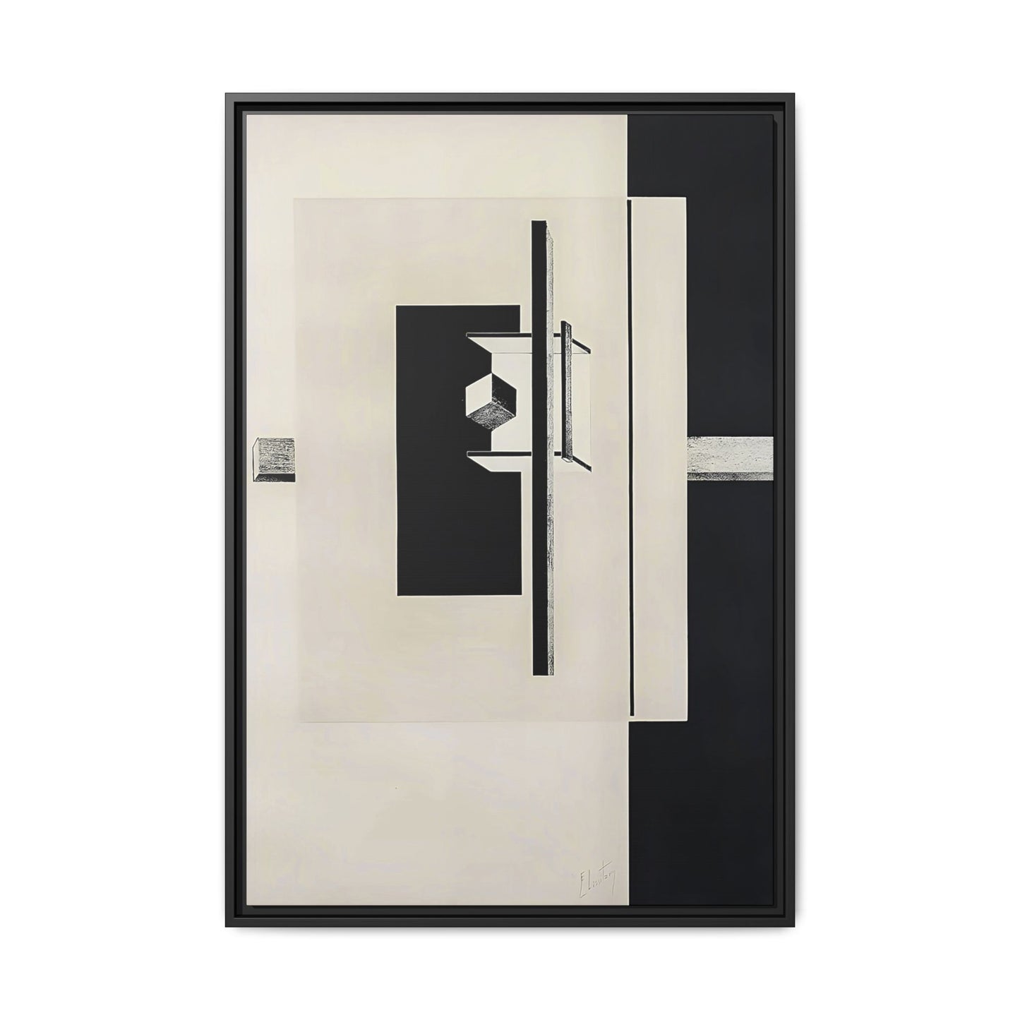 Kestnermappe Proun, Rob-1. Levnis and Chapman GmbH Hannover #7 (1923) by El Lissitzky / Toile encadrée sur caisse américaine