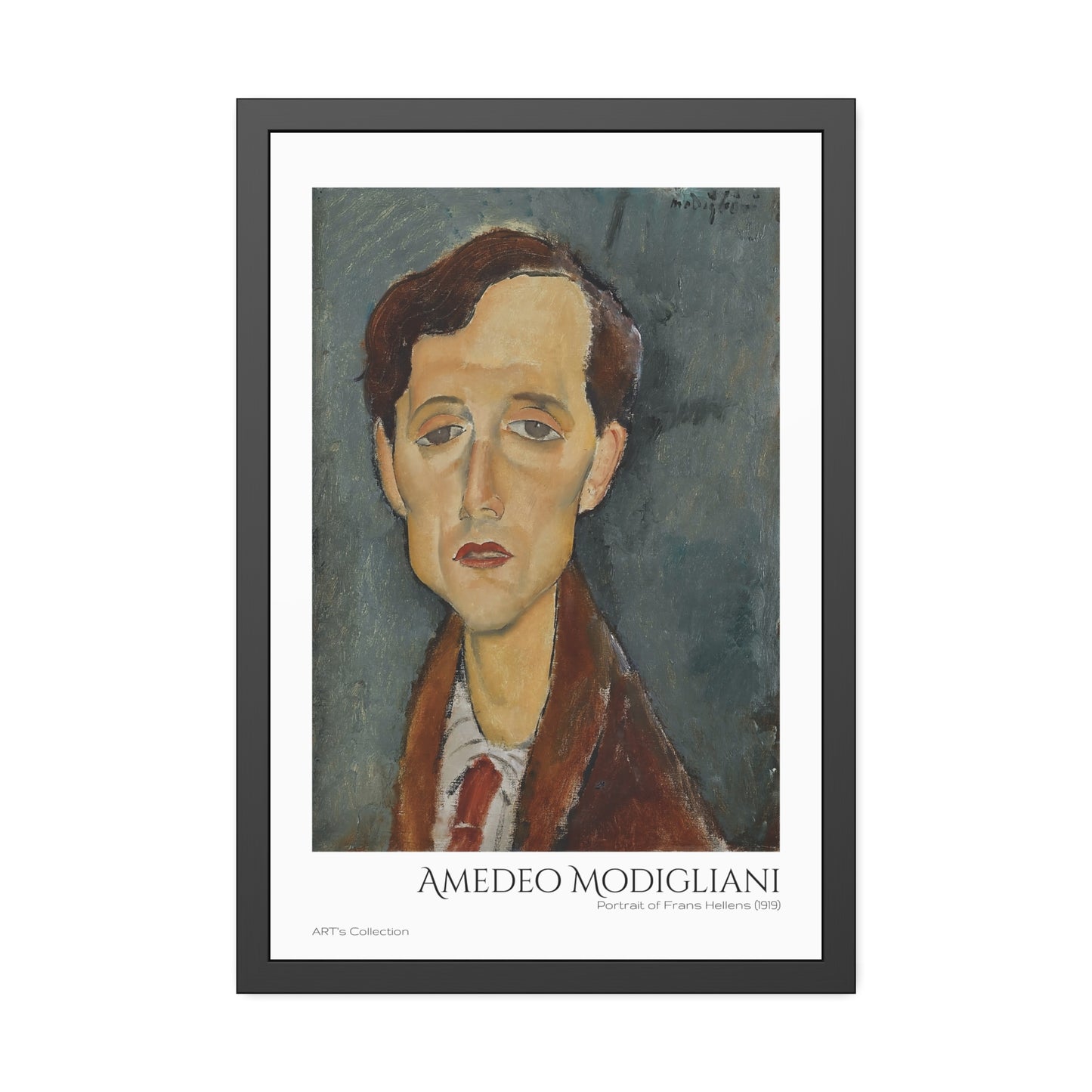 Portrait of Frans Hellens (1919) by Amedeo Modigliani  / Affiche Encadrée série ART's Collection