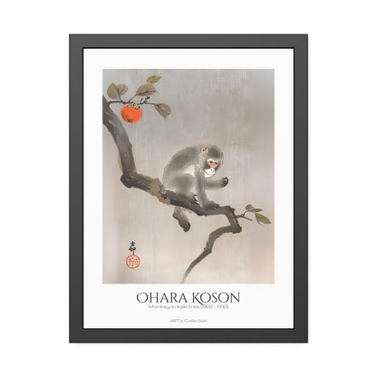 Monkey in kaki tree (1900-1930) by Ohara Koson / Affiche Encadrée série ART's Collection