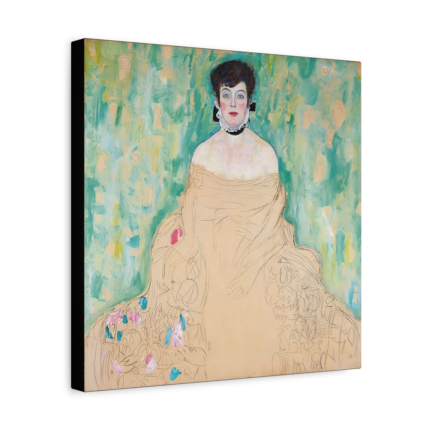 Amalie Zuckerkandl (1917) by Gustav Klimt / Reproduction Fine Art sur Toile / Flanc Large Epaisseur 3.2 cm - 1.25 inch