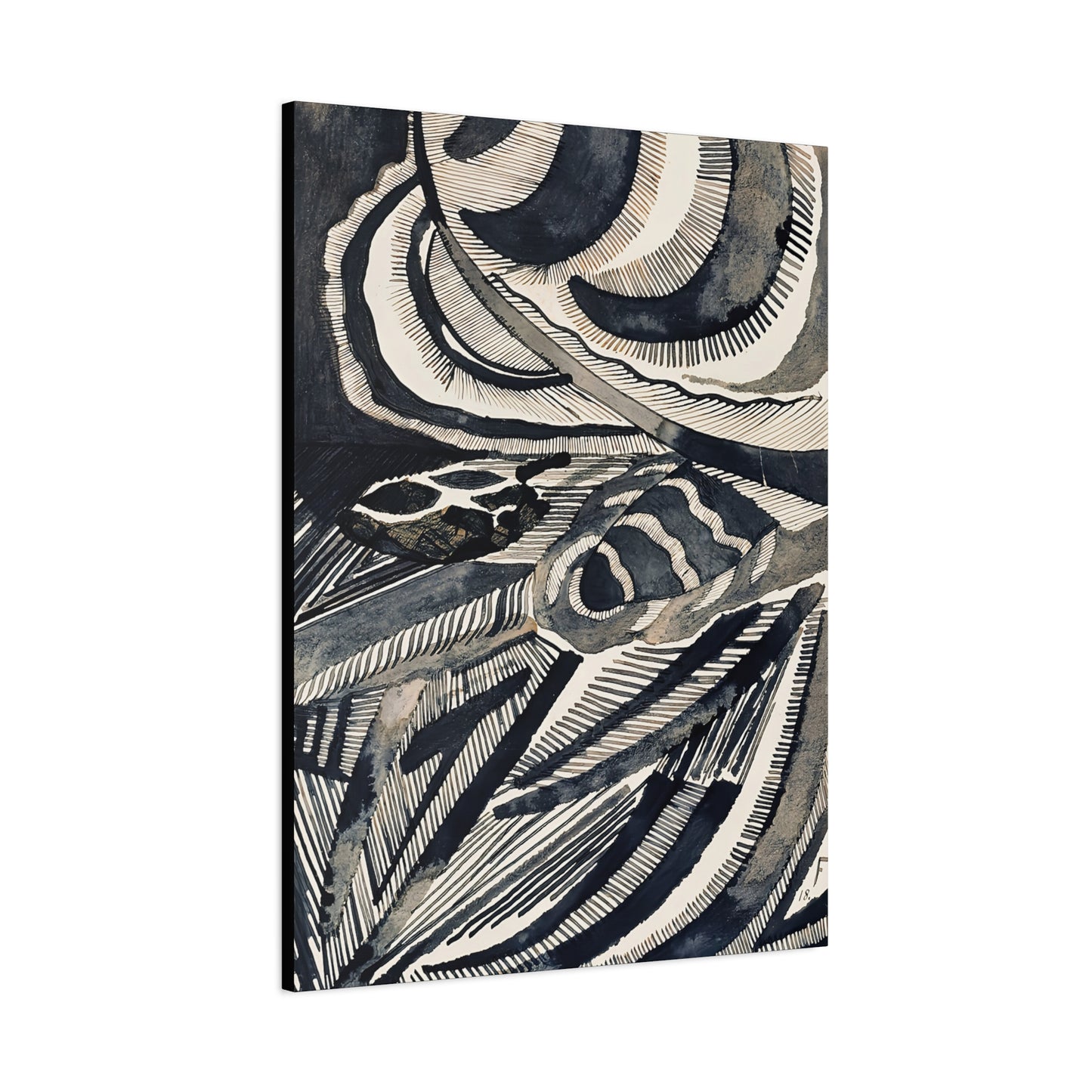 Landschaft (1918)  by Otto Freundlich  / Reproduction Fine Art sur Toile / Epaisseur 3.2 cm - 1.25 inch