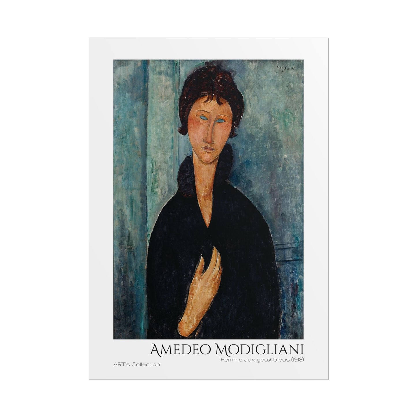 Femme aux yeux bleus (1918) by Amedeo Modigliani / Affiche imprimée - Série ART's Collection