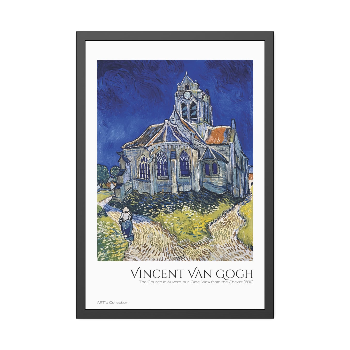 The Church in Auvers-sur-Oise, View from the Chevet (1890)  by Vincent Van Gogh / Affiche Encadrée série ART's Collection