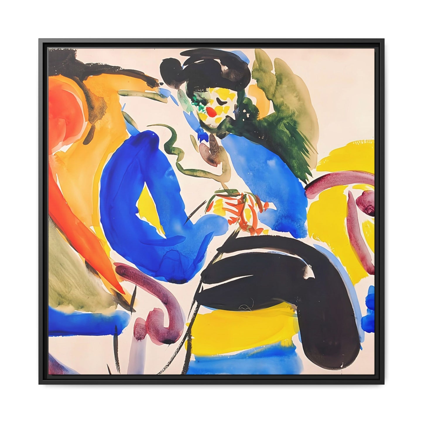 Calligraphic #2 Woman on Chair (1914-1918) by Henry Lyman Saÿen / Toile encadrée sur caisse américaine