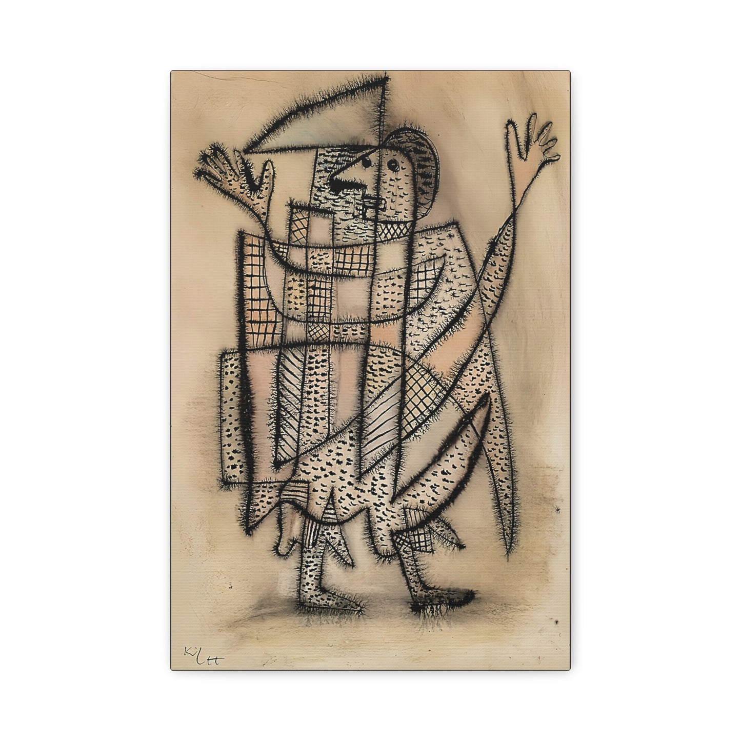 Maske mit Sense (1927) by Paul Klee  / Reproduction Fine Art sur Toile / Epaisseur 3.2 cm - 1.25 inch