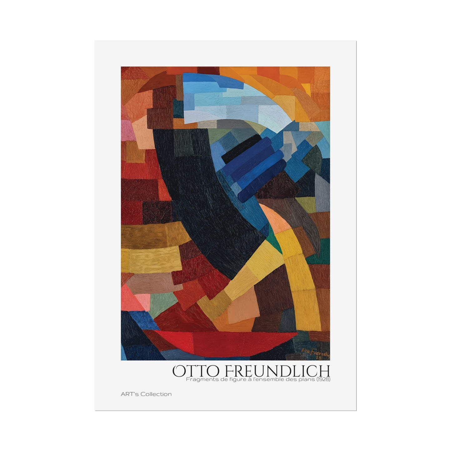 Fragments de figure à l'ensemble des plans (1928) by Otto Freundlich / Affiche imprimée - Série ART's Collection