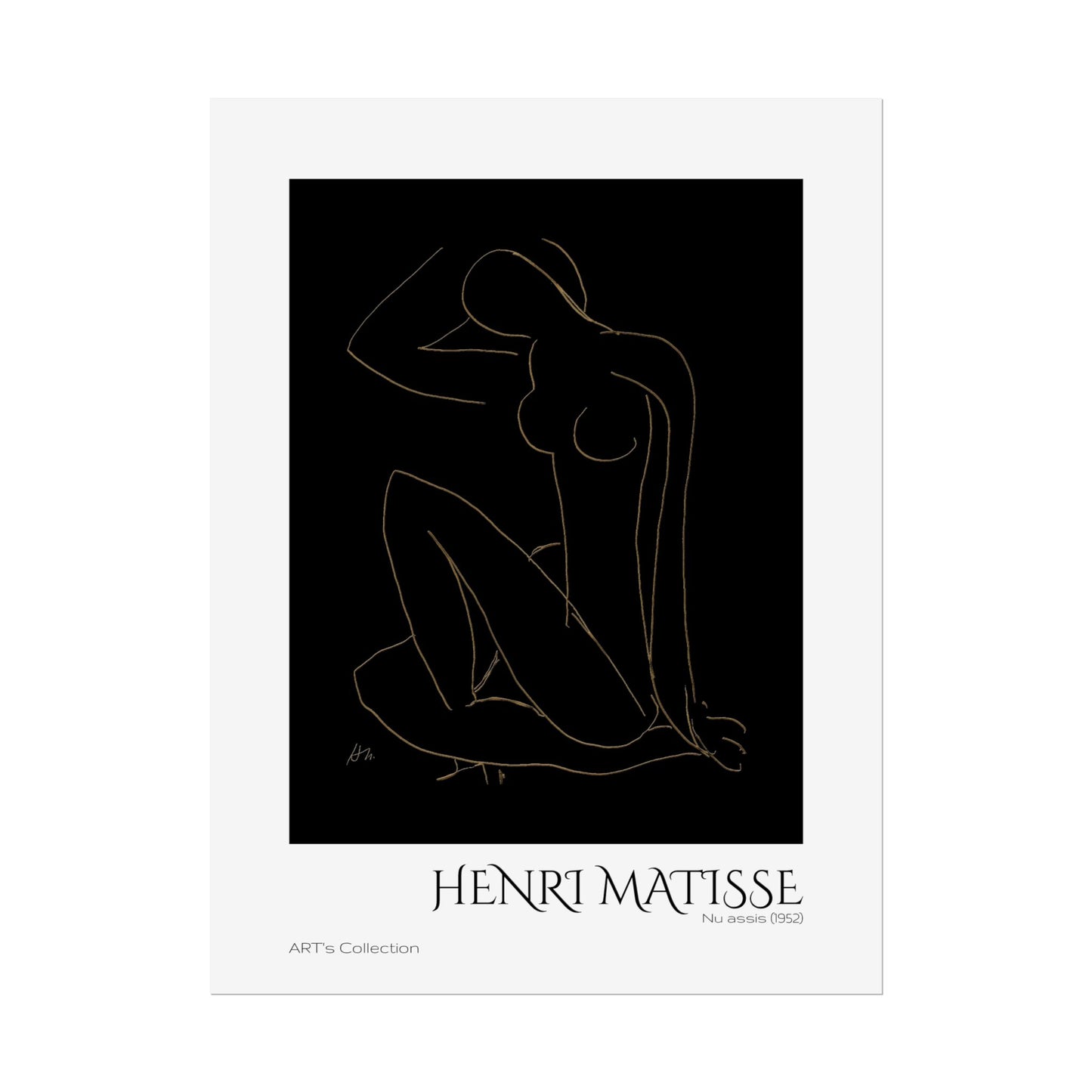 Nu assis (1952) version imposition by Henri Matisse / Affiche imprimée - Série ART's Collection