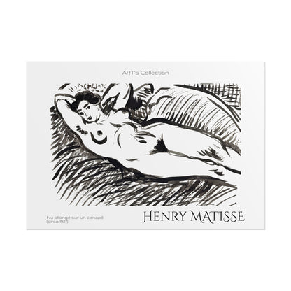 Nu allongé sur un canapé (circa 1927) by Henry Matisse / Affiche imprimée - Série ART's Collection