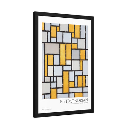 Composition with Grid 1 (1918) by Piet Mondrian / Affiche Encadrée série ART's Collection