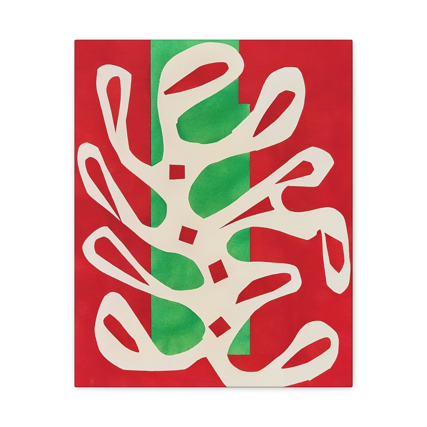 Henri Matisse / Algue blanche sur fond rouge et vert (1947) / Reproduction Fine Art sur Toile /  Epaisseur 3.2 cm - 1.25 inch