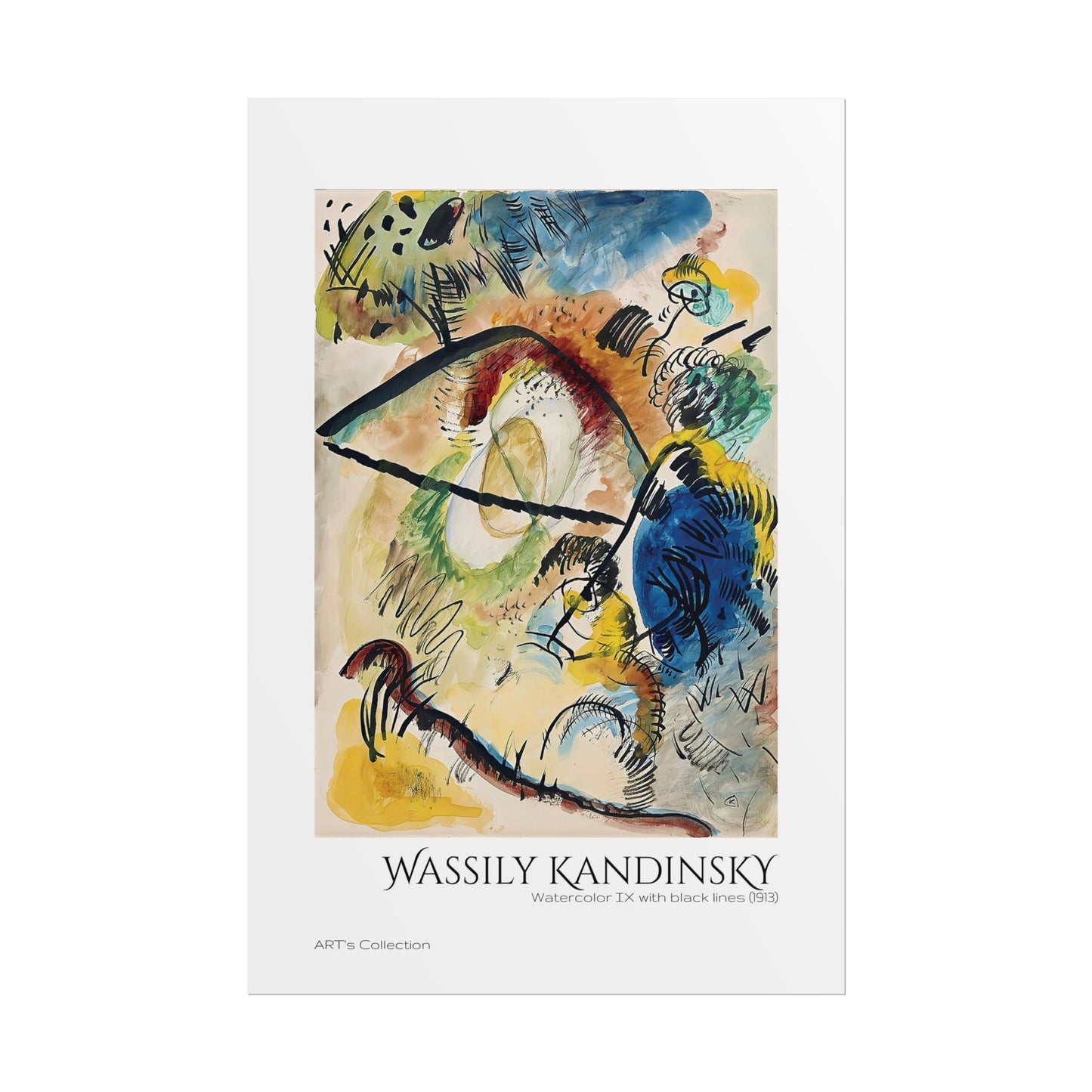 Watercolor IX with black lines (1913) by Wassily Kandinsky / Affiche imprimée - Série ART's Collection