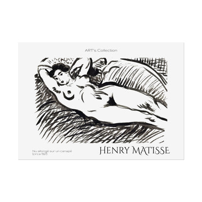 Nu allongé sur un canapé (circa 1927) by Henry Matisse / Affiche imprimée - Série ART's Collection