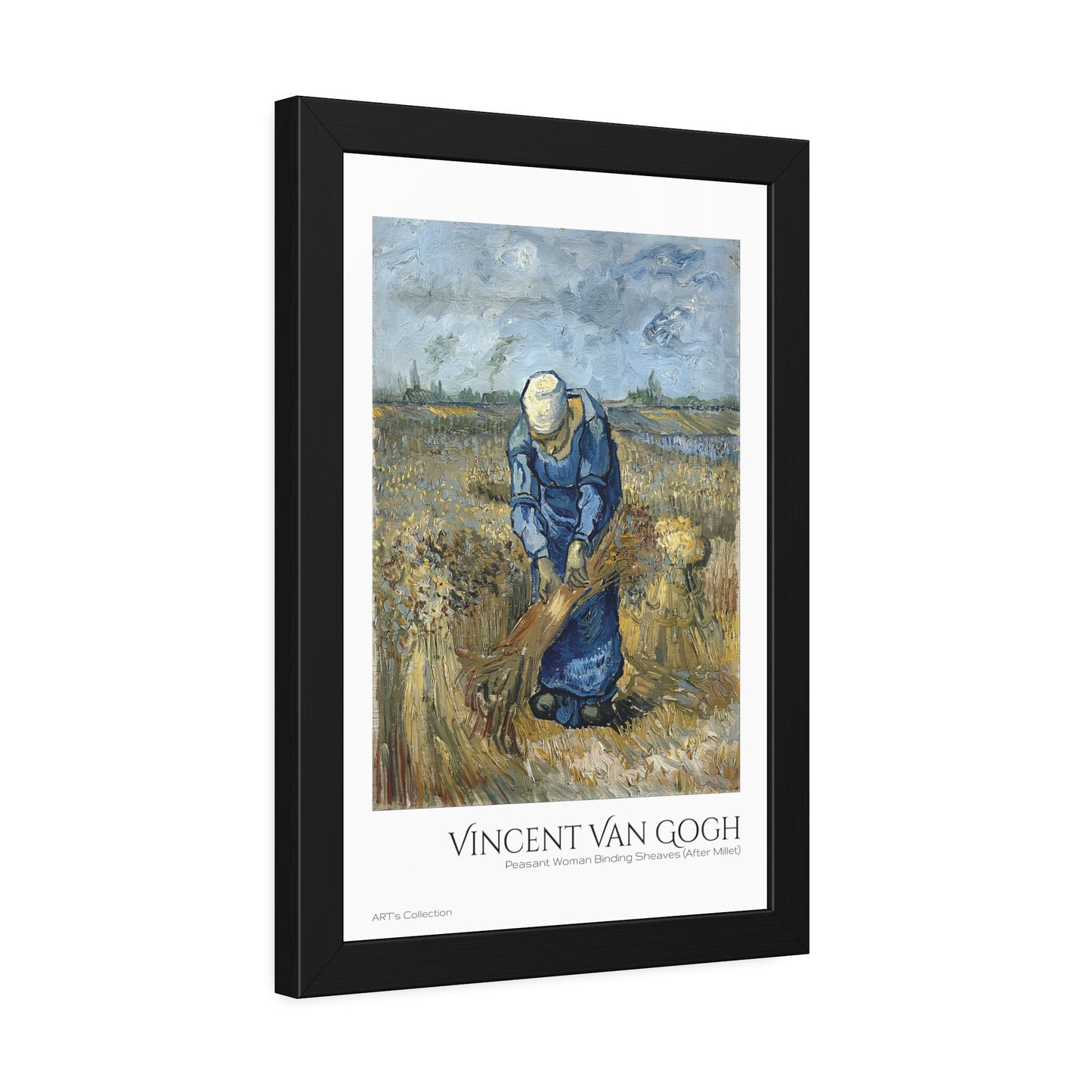 Peasant Woman Binding Sheaves (After Millet) by Vincent Van Gogh / Affiche Encadrée série ART's Collection