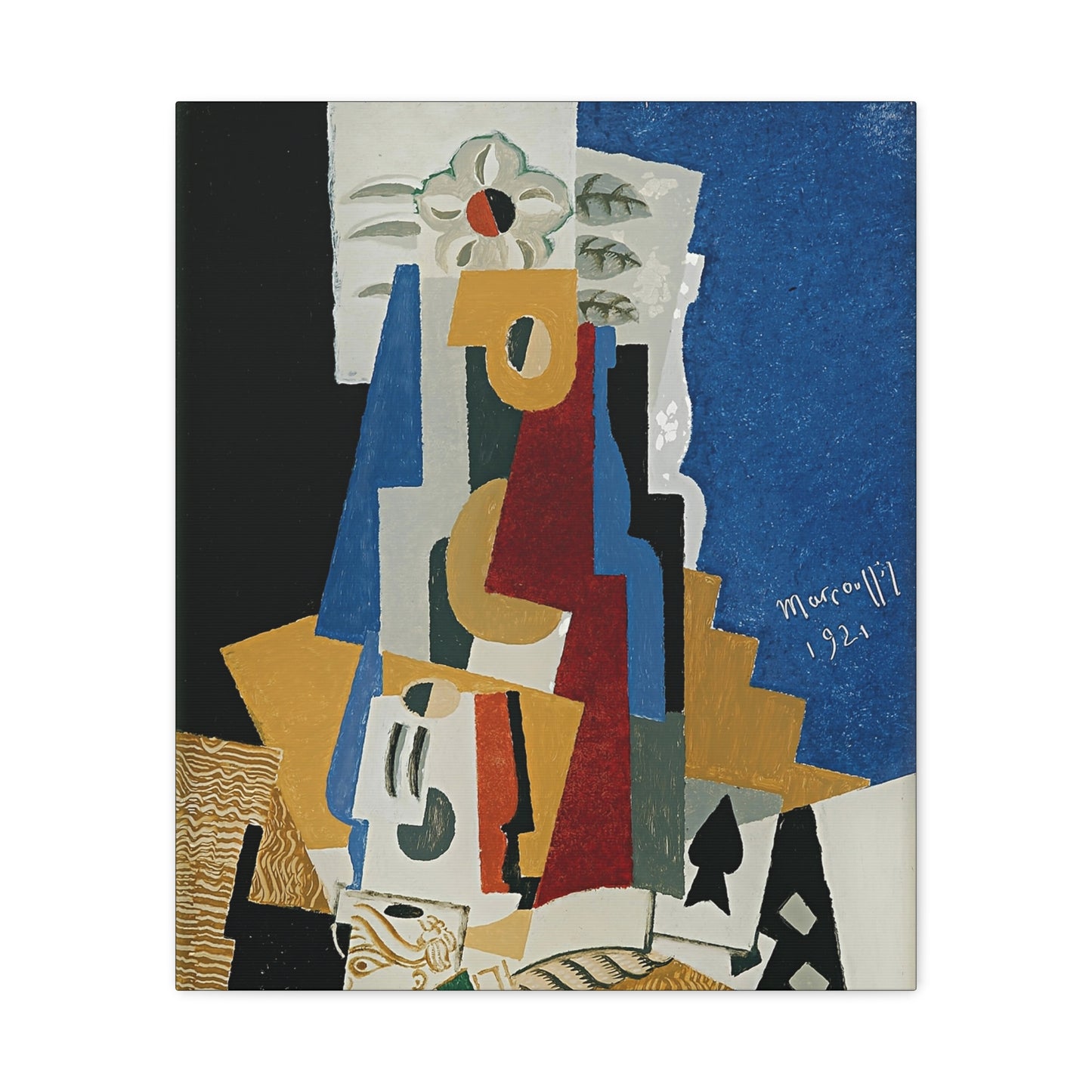 Nature Morte à L'as De Pique by Louis Marcoussis  / Reproduction Fine Art sur Toile /  Epaisseur 3.2 cm - 1.25 inch