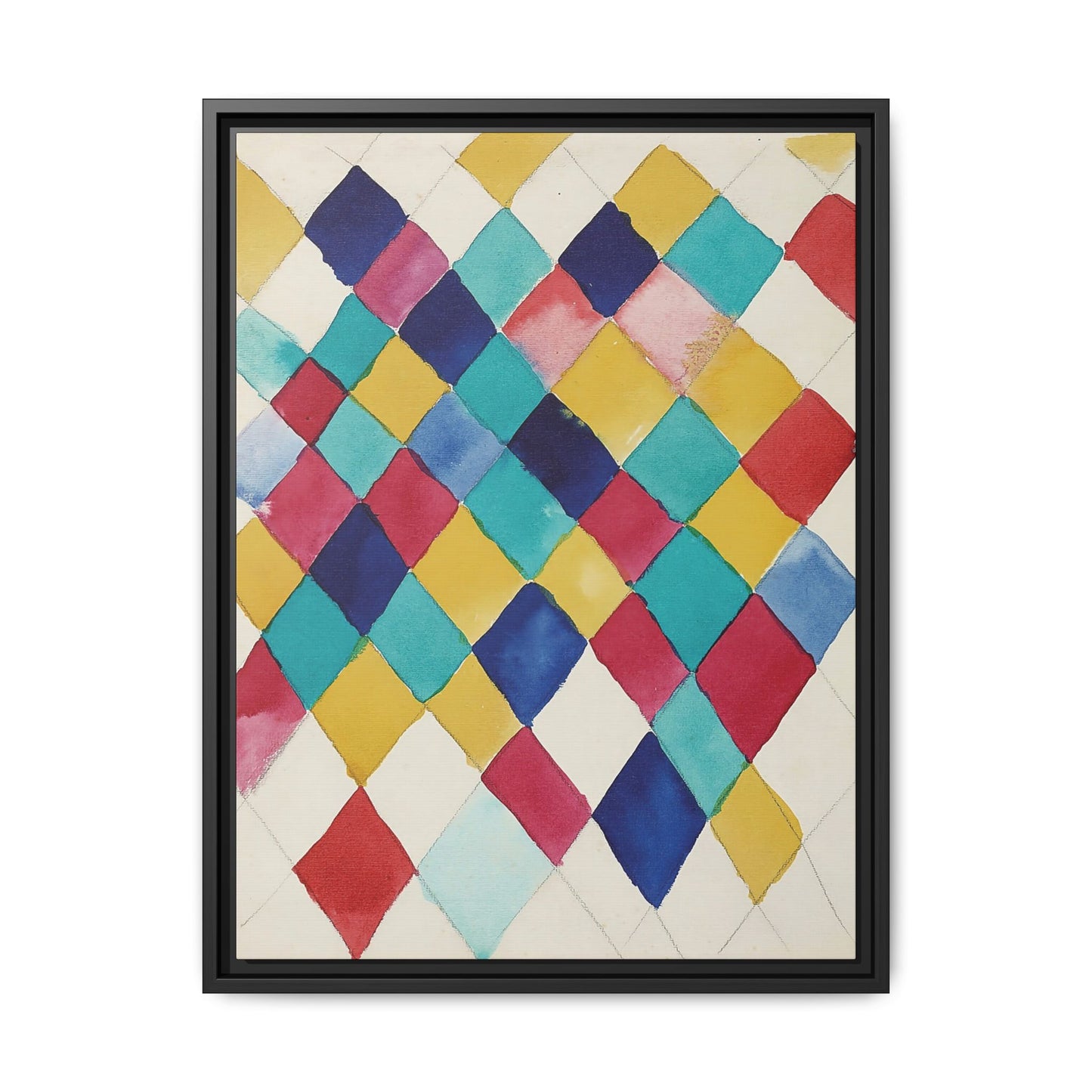 Wassily Kandinsky / Étude des couleurs avec les diamants (1913) / Toile encadrée sur caisse américaine