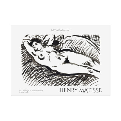 Nu allongé sur un canapé (circa 1927) by Henry Matisse / Affiche imprimée - Série ART's Collection