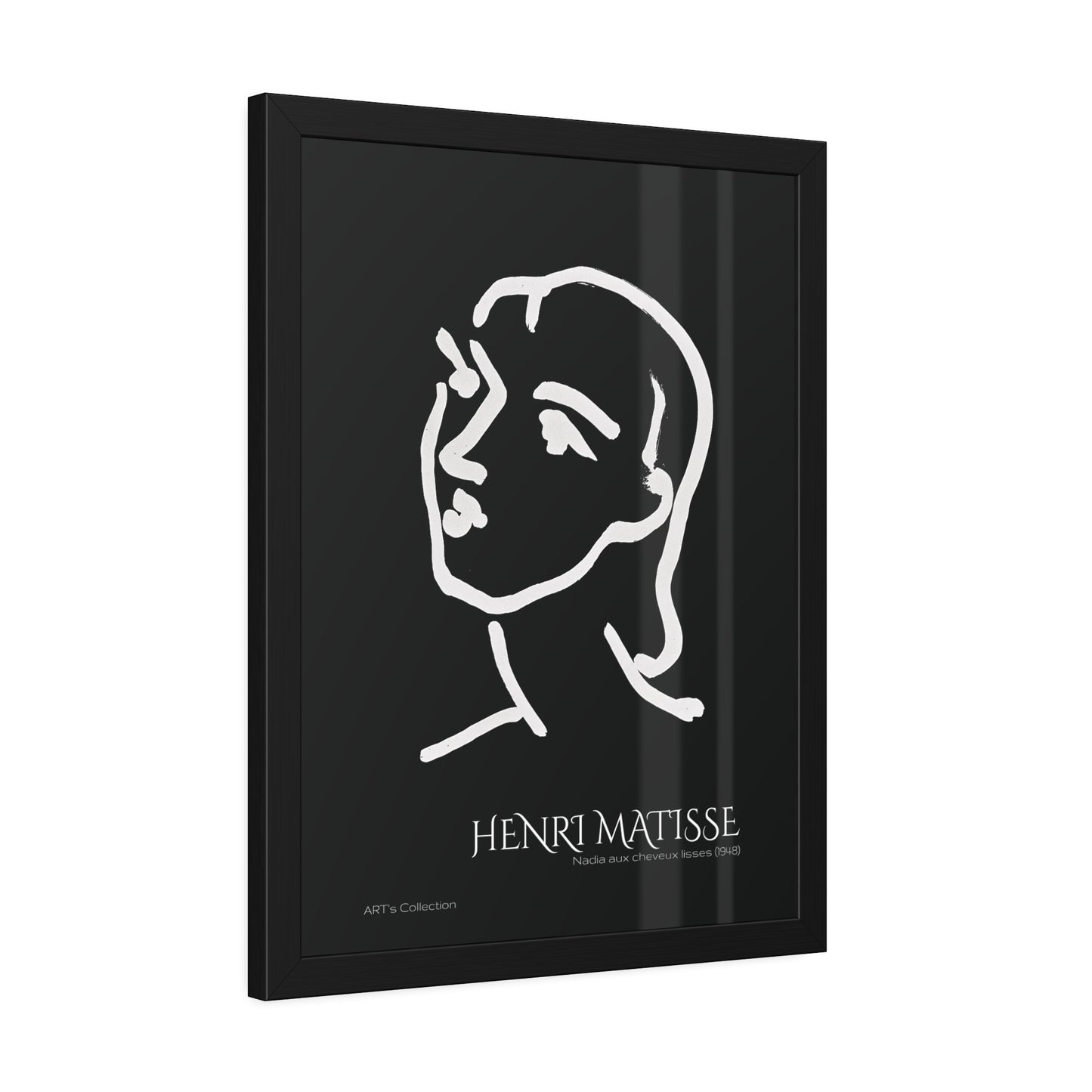 Nadia aux cheveux lisses (1948) black édition by Henri Matisse / Affiche Encadrée série ART's Collection