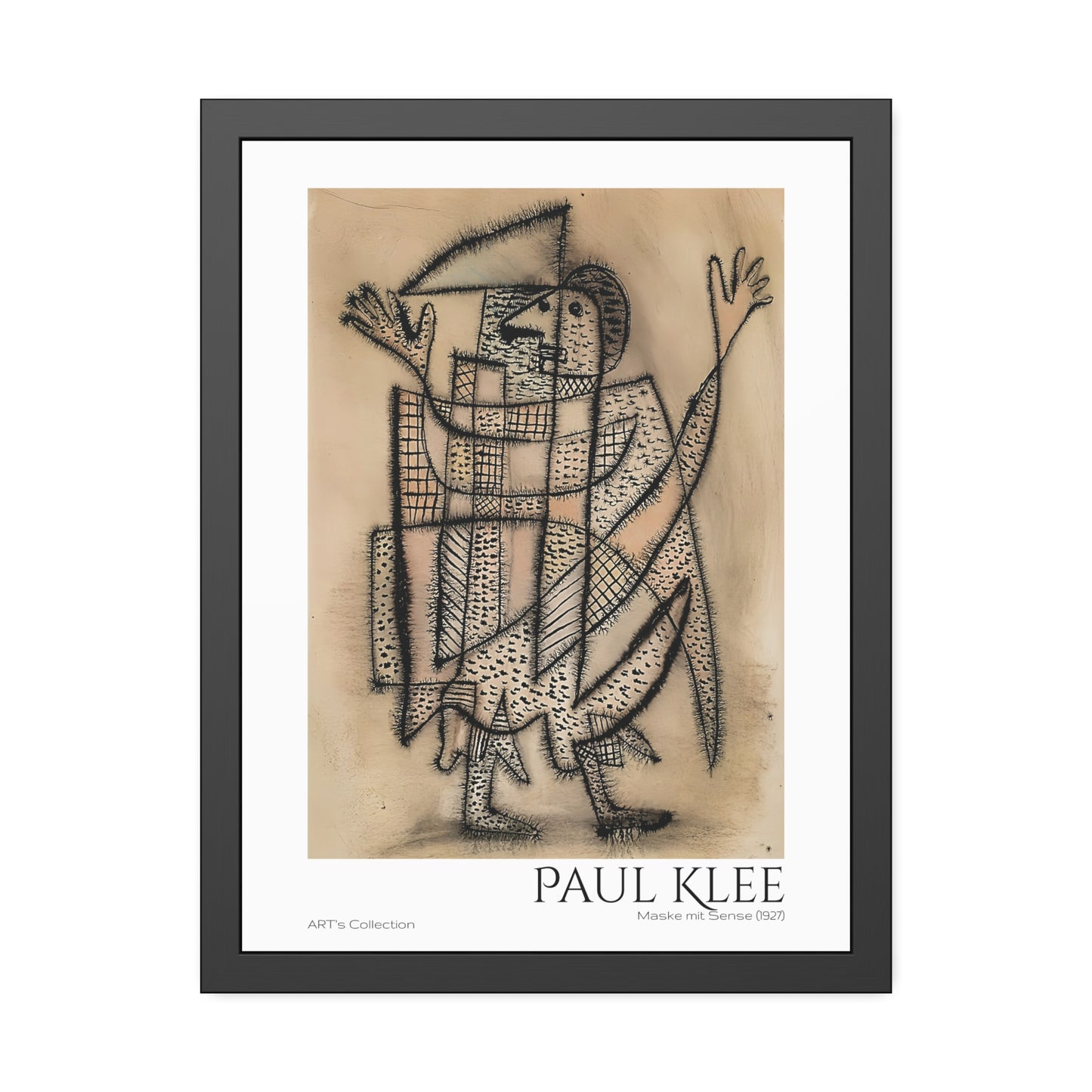 Maske mit Sense (1927) by Paul Klee / Affiche Encadrée série ART's Collection