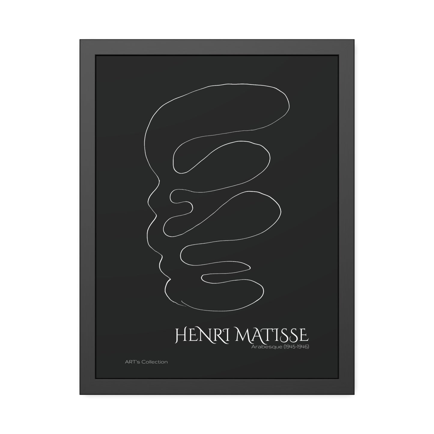 Arabesque (1945-1946) black édition by Henri Matisse / Affiche Encadrée série ART's Collection