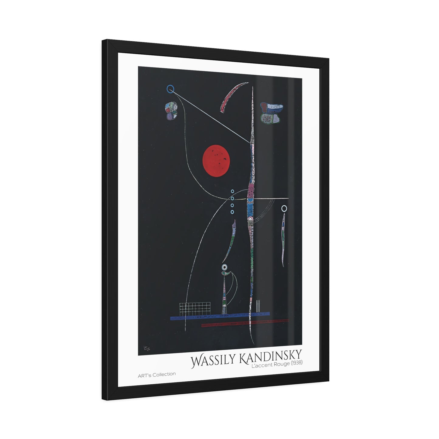 L' accent Rouge (1938) by Wassily Kandinsky / Affiche Encadrée série ART's Collection