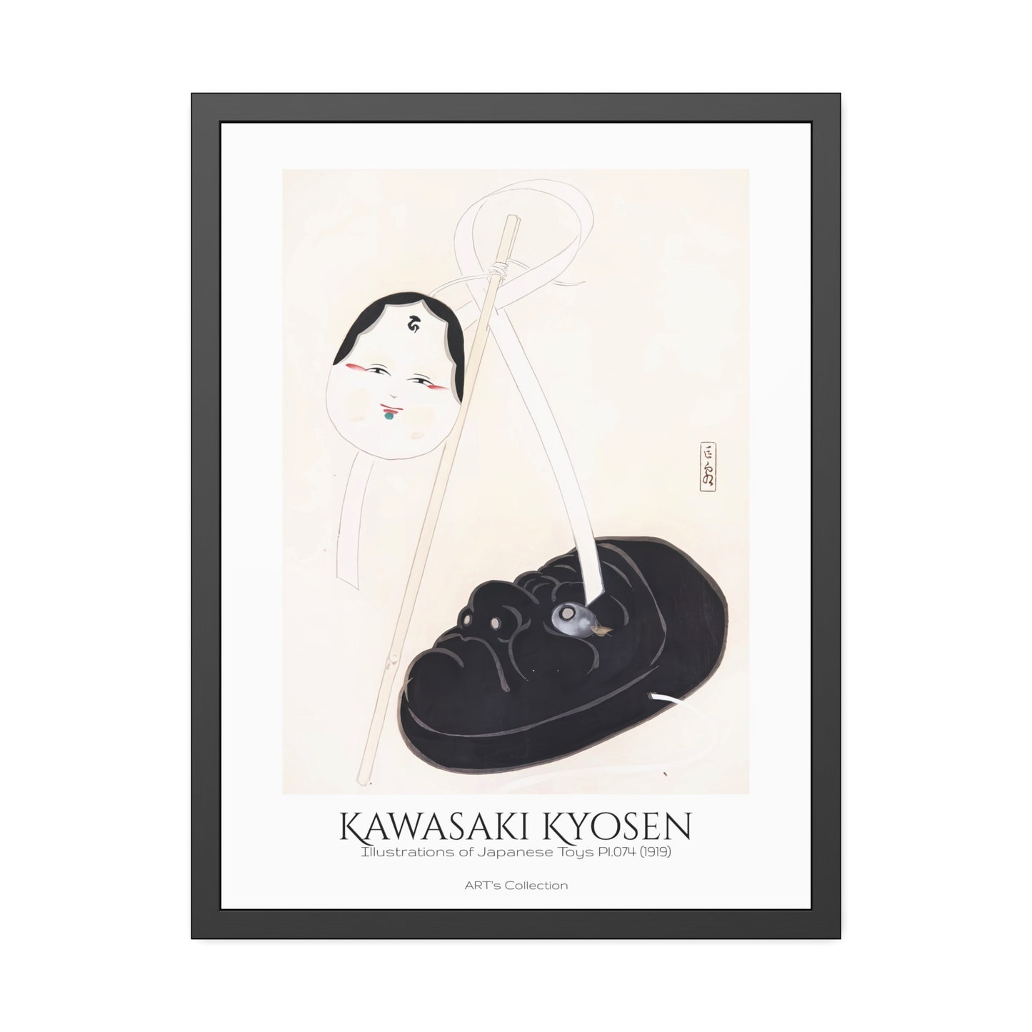Illustrations of Japanese Toys Pl.074 (1919) by Kawasaki Kyosen / Affiche Encadrée série ART's Collection