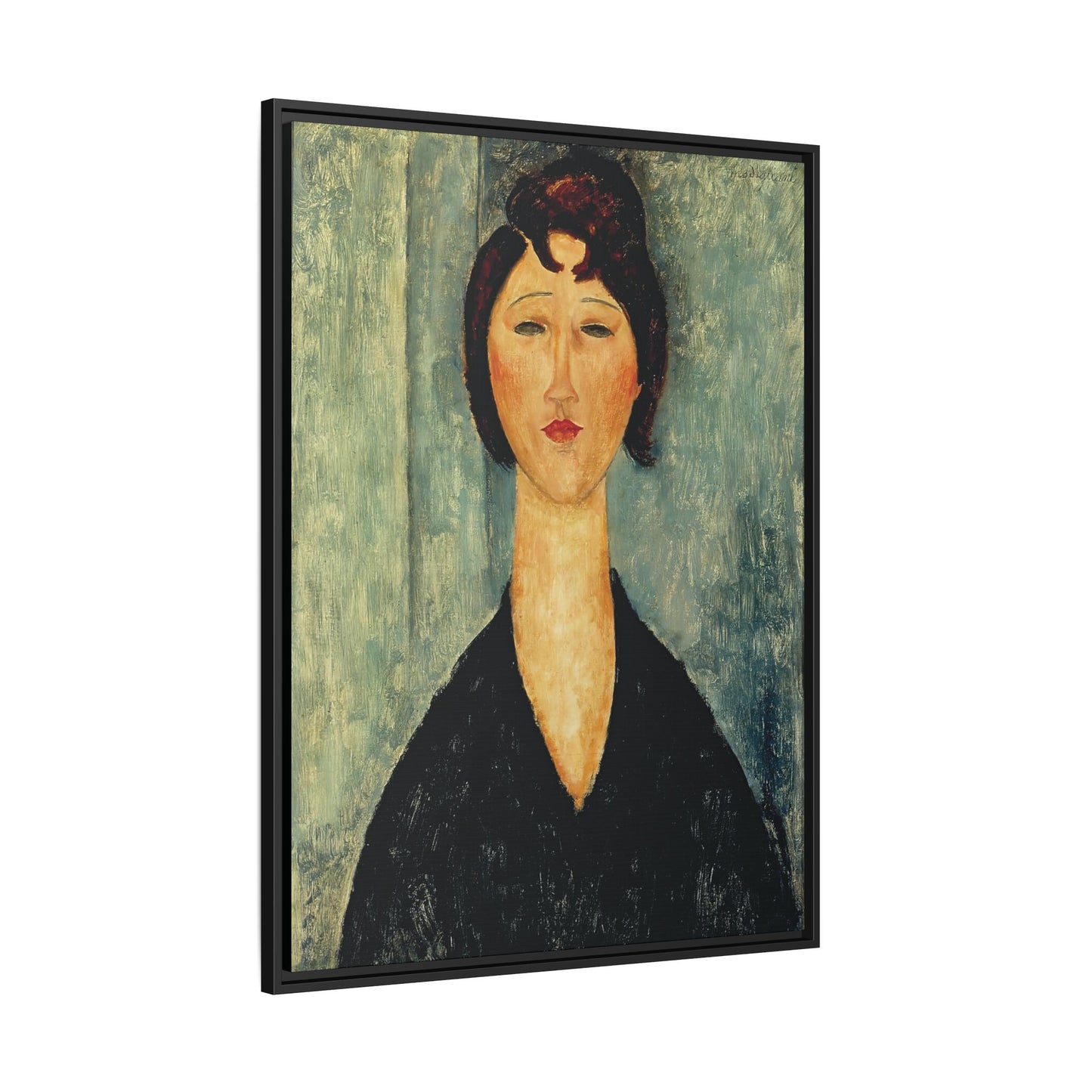 Portrait of a Young Woman (1918)  by Amedeo Modigliani / Toile encadrée sur caisse américaine