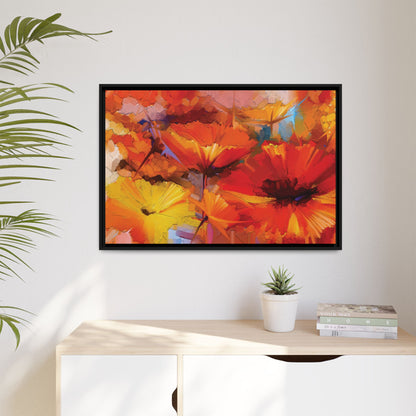 Tableau Floral Coquelicot "Série Sign Collections" / Toile encadrée sur caisse américaine