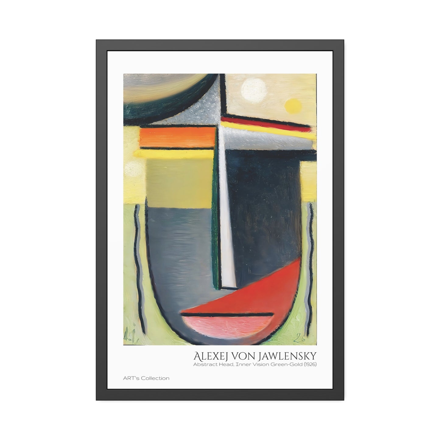 Abstract Head, Inner Vision Green-Gold (1926) by Alexej von Jawlensky  / Affiche Encadrée série ART's Collection