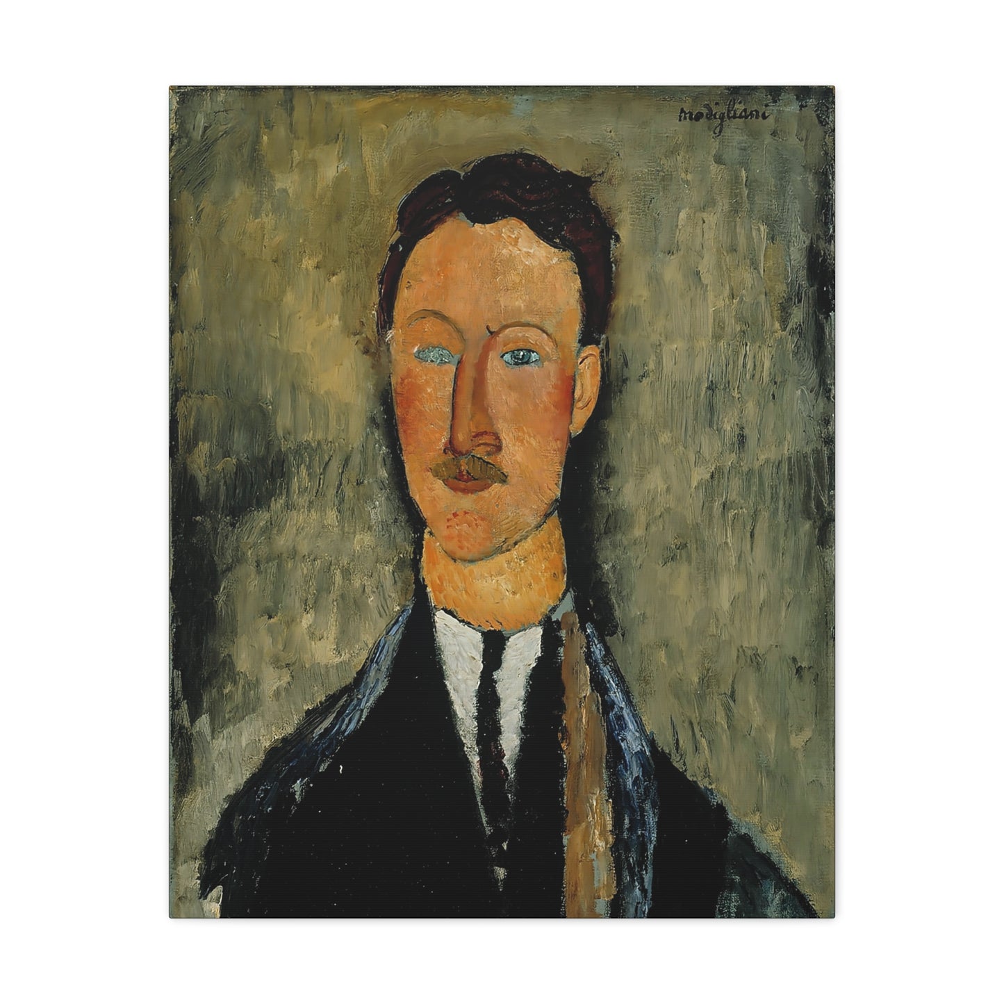 Portrait Of The Artist Léopold Survage (1918) by Amedeo Modigliani / Reproduction Fine Art sur Toile /  Epaisseur 3.2 cm - 1.25 inch