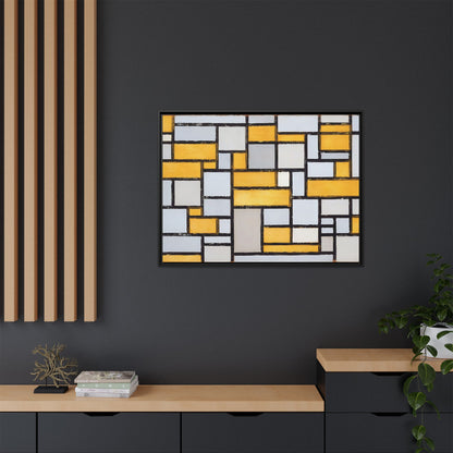 Composition with Grid 1 (1918) by Piet Mondrian  / Toile encadrée sur caisse américaine
