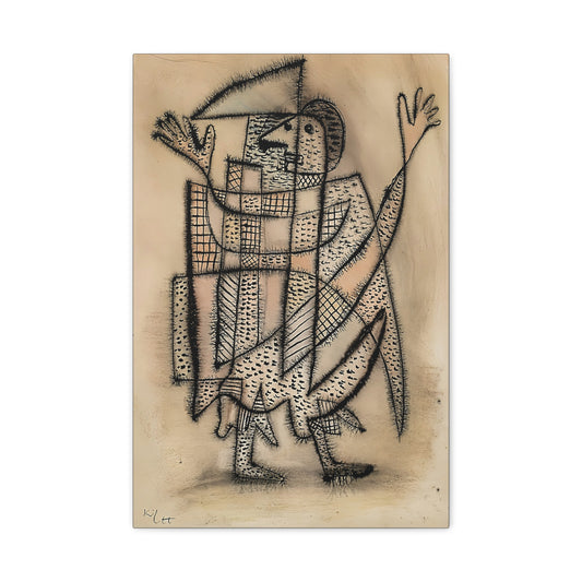 Maske mit Sense (1927) by Paul Klee / Reproduction Fine Art sur Toile / Epaisseur 3.2 cm - 1.25 inch