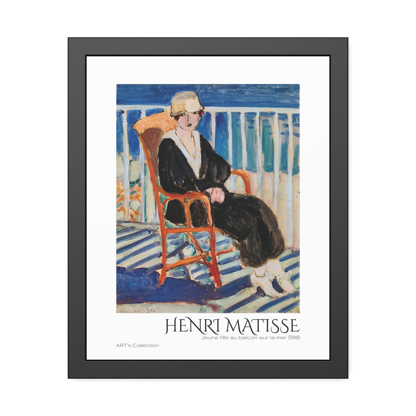 Jeune fille au balcon sur la mer (1918) by Henri Matisse  / Affiche Encadrée série ART's Collection