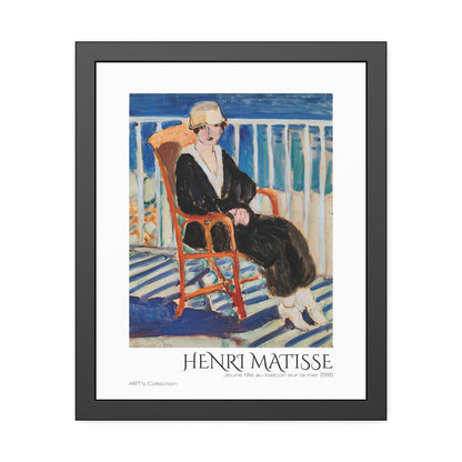 Jeune fille au balcon sur la mer (1918) by Henri Matisse  / Affiche Encadrée série ART's Collection