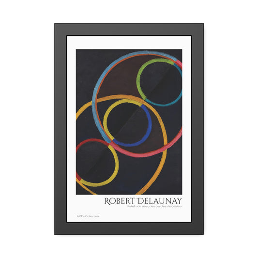 Relief noir avec des cercles de couleur by Robert Delaunay / Affiche Encadrée série ART's Collection
