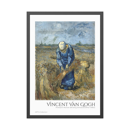 Peasant Woman Binding Sheaves (After Millet) by Vincent Van Gogh / Affiche Encadrée série ART's Collection