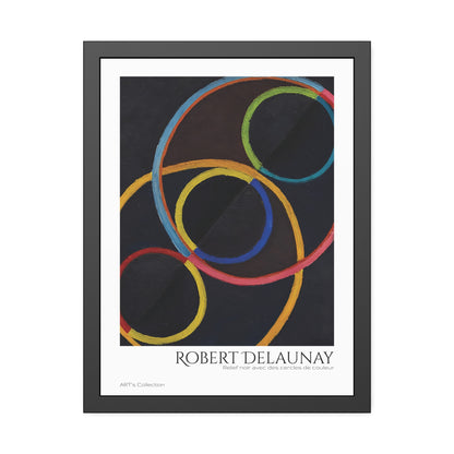 Relief noir avec des cercles de couleur by Robert Delaunay / Affiche Encadrée série ART's Collection