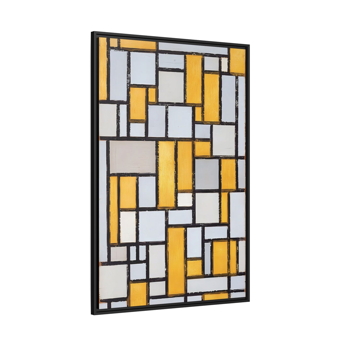 Composition with Grid 1 (1918) by Piet Mondrian  / Toile encadrée sur caisse américaine