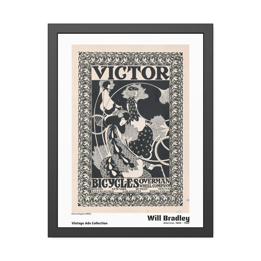 Victor bicycles (1895) by Will Bradley / Affiche Encadrée Série Vintage Ads Collection